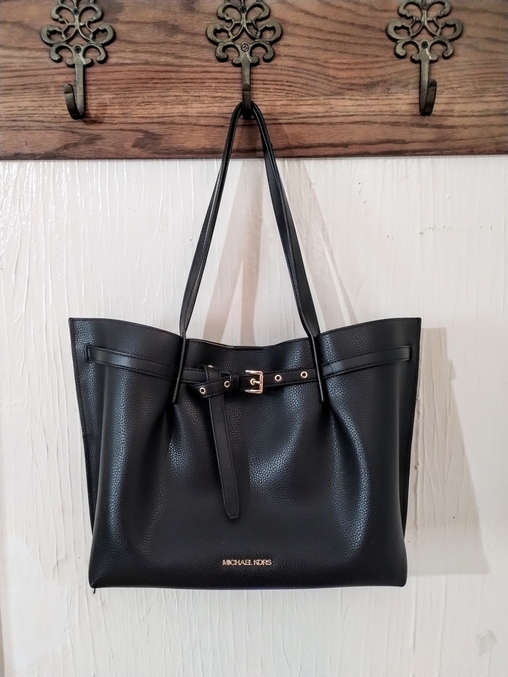 Michael Kors Black Pebbled Leather Tote Bag
